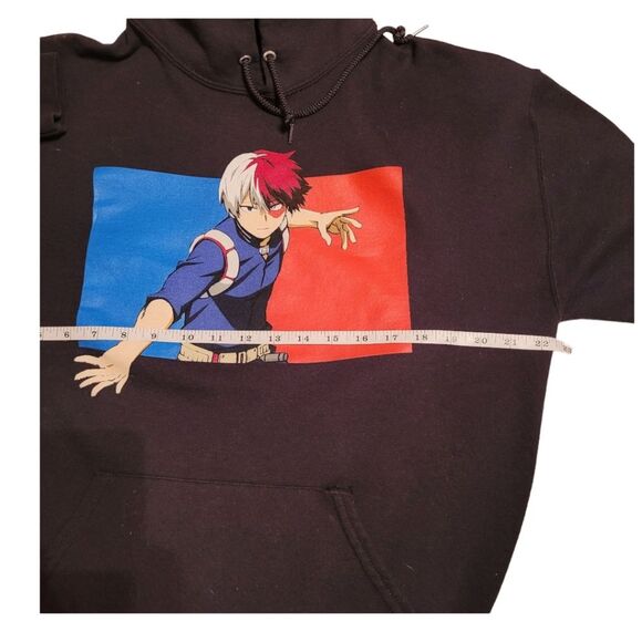 My Hero Academia - Pullover Hoodie - Todoroki Box Kanji sleeves size Large - Picture 5 of 7